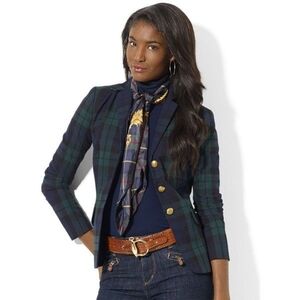 Lauren Ralph Lauren Plaid Blazer Jacket Women Size 4